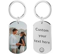 Portachiavi Personalizzato Con Foto E Testo ，Portachiavi Personalizzati Scritta Incisa Al Laser, Regalo Per Uomo, Donna, Coppia