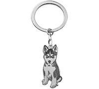 Portachiavi personalizzato con foto per animali domestici, portachiavi con testo e faccia con incisione personalizzata per regalo di compleanno di Natale in acciaio al titanio