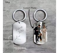 Portachiavi personalizzato con immagine, portachiavi personalizzato con testo, portachiavi con scrittura a mano personalizzata, portachiavi personalizzati come idea regalo per uomo e donna, durevole, 