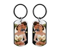 Portachiavi personalizzato | Immagine a scelta | “Guida con prudenza” | Ciondolo portafortuna per auto per una persona speciale | Regalo fotografico personalizzato per uomini, donne e partner | Natale