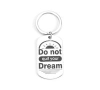 Portachiavi personalizzato in acciaio inossidabile, con scritta motivazionale "Don't Quit Your Dream", regalo per donne, mamme, amiche e colleghi, regalo premuroso per ogni occasione, Argento, S