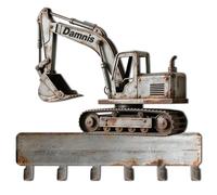 Portachiavi personalizzato per escavatore, montaggio a parete, ganci per chiavi in metallo con nome personalizzato, organizer decorativo per chiavi per gli amanti degli escavatori, nuova casa