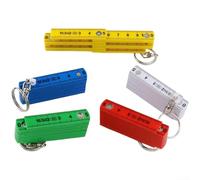 Portachiavi pieghevole con righello da 0,5 m, metro a nastro compatto in plastica per la lavorazione del legno, muratura e miglioramento della casa, doppio lato, tascabile portatile o strumento