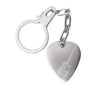 Portachiavi Plettro per Chitarra -Argento Sterling 925-Gretsch Power-Portachiavi personalizzati -Opzionale (Testo gratuito sul retro) Portachiavi Uomo/Donna-Accessori per Chitarra-Plettri per Chitarra