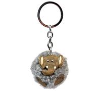 Portachiavi Pompon Elefante in Legno
