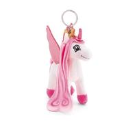 Portachiavi Pony Lissy Unicorno Tamani 10cm bianco - Delizioso ciondolo in forma di animale in morbido peluche con anello per cordini e pendenti