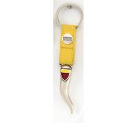 Portachiavi Porta Fortuna Cornetto Giallo Rosso in metallo anticato 3x10 cm in scatola regalo , bomboniera
