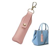 Portachiavi porta rossetto - Portachiavi, porta balsamo, portachiavi | piccola custodia in pelle per labbra con portachiavi, piccola custodia per rossetto per Fra, Colore: rosa., 4.92x1.77 inches