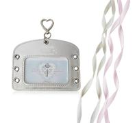 Portachiavi Portacarte D'identità in Argento con Pannello Orizzontale/Protezione Trasparente per Badge per Ballerine, Studenti, Coppie, Fan di Anime E Fan, Horizontal Version