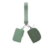 Portachiavi Portafoglio Mini Zip Intorno Portafogli da Polso per Le Donne Staccabile Doppio Sacchetto Da Polso Portamonete Portatile Piccoli Portafogli, Verde scuro + verde chiaro, Raffred