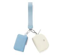 Portachiavi Portafoglio Mini Zip Intorno Portafogli da Polso per Le Donne Staccabile Doppio Sacchetto Da Polso Portamonete Portatile Piccoli Portafogli, blu e bianco., Raffred