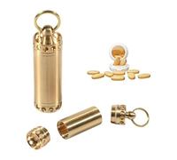 Portachiavi portapillole in ottone, portapillole impermeabile da viaggio, flacone for pillole EDC da esterno for tasca quotidiana e kit di sopravvivenza da campeggio (Size : Small-2PCS)
