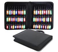 Portachiavi portatile con chiusura lampo, organizer per chiavi portatile per 54 ganci per chiavi, cassetta portachiavi con cerniera, impermeabile e ignifugo per uffici immobiliari e alberghi