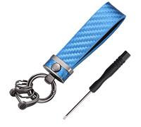 Portachiavi Premium per Auto in Pelle Microfibra, Portachiavi Universale in Fibra di Carbonio, Uomo Donna Portachiavi Accessori Auto, Girevole a 360°, Regalo Funzionale per Il Padre Fidanzato Marito