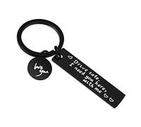 Portachiavi Regalo in Acciaio Inossidabile Keychain Guida Sicura Ho Bisogno di te al mio Fianco Portachiavi da Donna Portachiavi Famiglia Adatto per Coppia Marito Moglie Fidanzato Fidanzata Lei Lui