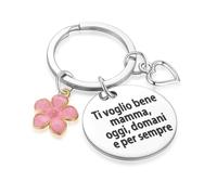 Portachiavi Regalo per Mamma - Idee Natale per Donna, Figlia, Figlio - Festa Della Mamma - Ti Voglio Bene Oggi, Domani e per Sempre