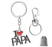 Portachiavi regalo per papà - Portachiavi personalizzato "Ich liebe dich Papa" di figlio/figlio, idea regalo per la festa del papà, compleanno e Natale, elegante portachiavi per papà, Nero , Taglia