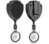 Portachiavi Retrattile, 2Pcs Clip a Bobina, Porta Badge Retrattile Con Portachia