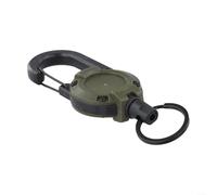 Portachiavi retrattile con moschettone, costruito per durare nel tempo, per campeggio, arrampicata e avventure di pesca (verde)