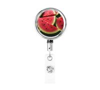 Portachiavi retrattile in metallo con clip da cintura, porta badge anguria, bellissimo supporto per lotti resistente, clip per badge identificativo, per impiegati, dottori, infermieri, bobina per