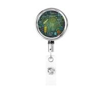 Portachiavi retrattile in metallo con clip da cintura Porta badge domanda matematica resistente supporto per lotti nome ID badge clip per impiegati dottori infermieri ID badge bobina
