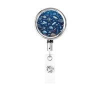 Portachiavi retrattile in metallo con clip da cintura Porta badge subacqueo Vita marina resistente Supporto per lotti Nome ID Badge Clip per impiegati dottori infermieri ID badge bobina