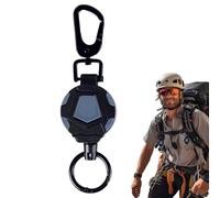 Portachiavi retrattile, metallo retrattile, robusto moschettone - chiusura rapida | per ospedali, costruzione, ufficio, piccoli attrezzi per attività all'aperto, sicurezza scolastica,