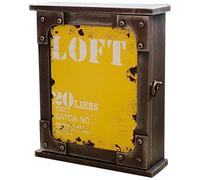 Portachiavi retrò industriale per interni hotel 6 chiavi da parete portachiavi vintage café arredamento perfetto (colore: giallo)