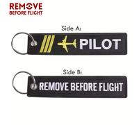 Portachiavi ricamato Pilota Aeronautica Remove Before Flight