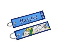 Portachiavi Ricamo Sicario Ritirato - Jet Tag in Tessuto a Doppio Faccio, Design Anime - Accessorio Anime per Zaini, Chiavi o Auto - Regalo Otaku per Fan Anime di Azione e Commedia, blu, 12 x 3