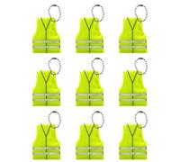 Portachiavi Riflettenti,Portachiavi Giubbotto Luminoso al Buio | 9 Pezzi a Forma di Gilet per Camminare Ciclismo Corsa Escursionismo