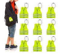 Portachiavi Riflettenti Sicurezza - Portachiavi Giubbotto Luminoso al Buio - 9 Pezzi Forma Gilet Chiavi Fluorescenti per Colletto Cane Giacca Borsa Sedia a Rotelle Borsellino Passeggino