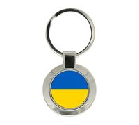 Portachiavi Rotondo Con Bandiera Dell'Ucraina