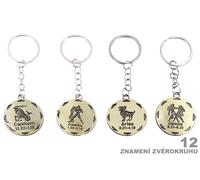 Portachiavi rotondo con segno zodiacale