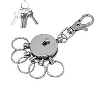 Portachiavi Rotondo Lucido - 5 Anelli Apribili per Organizzazione Chiavi - Design Elegante e Originale - Ideale per Chiavi di Auto, Casa e Ufficio Chiavi in mano troika，La catena chiave della troika