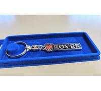 PORTACHIAVI ROVER SCRITTA 3D STEMMA LOGO LAND ROVER NERO AUTO METALLO CROMATO