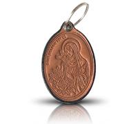Portachiavi Santa Rita da Cascia in Vera Pelle - Ideato, Creato e Realizzato Interamente a Mano nei Nostri Laboratori in Italia - Portachiavi/Accessorio per borsa Cattolico Uomo Donna