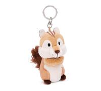 Portachiavi Scoiattolo striato Jojo 9cm marrone - Delizioso ciondolo in forma di animale in morbido peluche con anello per cordini e pendenti