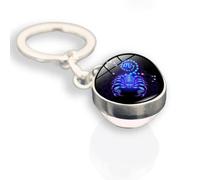 Portachiavi Scorpione Dodici Segni Zodiacali - Zodiaco 12 Costellazioni Fascino Luminoso Cabochon A Doppia Faccia Con Pendente A Sfera Di Cristallo Portachiavi Per Uomo Donna Regalo Di Compleanno