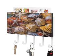 Portachiavi, Sea Shell Treasures Stampa Key Hanger Wall Mount, gancio portachiavi da parete, portachiavi da parete, portachiavi rack Mail Sorter Organizer