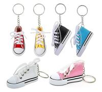 Portachiavi sneaker con lacci,6 Pezzi Mini Portachiavi Scarpa Sneaker,Portachiavi Scarpa,Portachiavi Scarpa Sneaker in Canvas,Borsa Zaini Accessorio,Portachiavi per Rgalo Souvenir Donna Ragazza