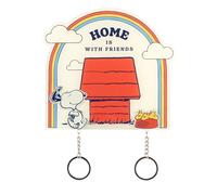 Portachiavi Snoopy da Parete con 2 Portachiavi Coppia : Gadget Snoopy | Appendichiavi da Muro Casa con Ancoraggi : Regalo Donna compleanno, anniversario o Fidanzata - Licenza Ufficiale (16x16 cm)