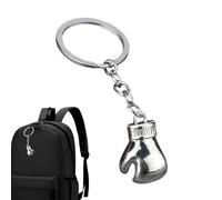 Portachiavi sportivo ornamento boxe ciondolo guantoni da boxe in lega di zinco gioielli fitness portachiavi da combattimento sportivo creativo charm zaino decorazione borse, argento, Se