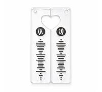 Portachiavi Spotify Personalizzato in Plexiglass con Codice Musica Scansionabile - Coppia Cuore Diviso - Regalo Personalizzato con Onda Sonora della Tua Canzone - Idea Regalo per Coppie, Anniversario,