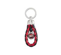 Portachiavi Squadre Calcio - Scubidù Colorato con Stemmi Calcio - Portachiavi del Tifoso (Rosso/Nero) Trecciato RossoNero - Accessorio Elegante per Tifosi - Made in Italy