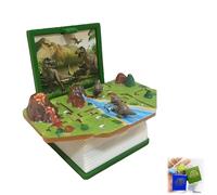 Portachiavi Storypop, Mini Portachiavi Libro Pop-up 3D, 2025 Nuovo Spazio Portachiavi Storypop, Portachiavi Libri 3D(Dinosaur/Green)