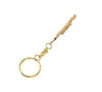 Portachiavi Strumento, Bellissimo Design 3D Piccolo Ottone Alla Moda Colorfast Finissimo Trattamento Superficiale Verniciato Portachiavi Flauto d'oro per Portafogli