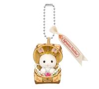 Portachiavi Sylvanian Families White Rabbit Baby scatola del tesoro Calico Cr...