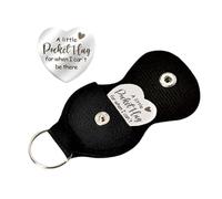 Portachiavi tascabile: mini portamonete da 1,18 pollici | Porte in acciaio e pelle: pratiche, compatte e durevoli, mostrano amore per qualcuno di speciale, ideali come regalo ricordo per l'uso quotidi