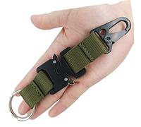 Portachiavi tattico per uomo e donna con anelli in acciaio inox e clip HK, l'ultimo EDC Gear militare, accessorio portachiavi (verde)